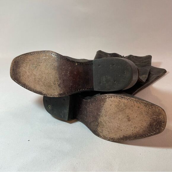 Sonora Double H Cowboy boots rugged brown patina size 7 - Picture 10 of 11